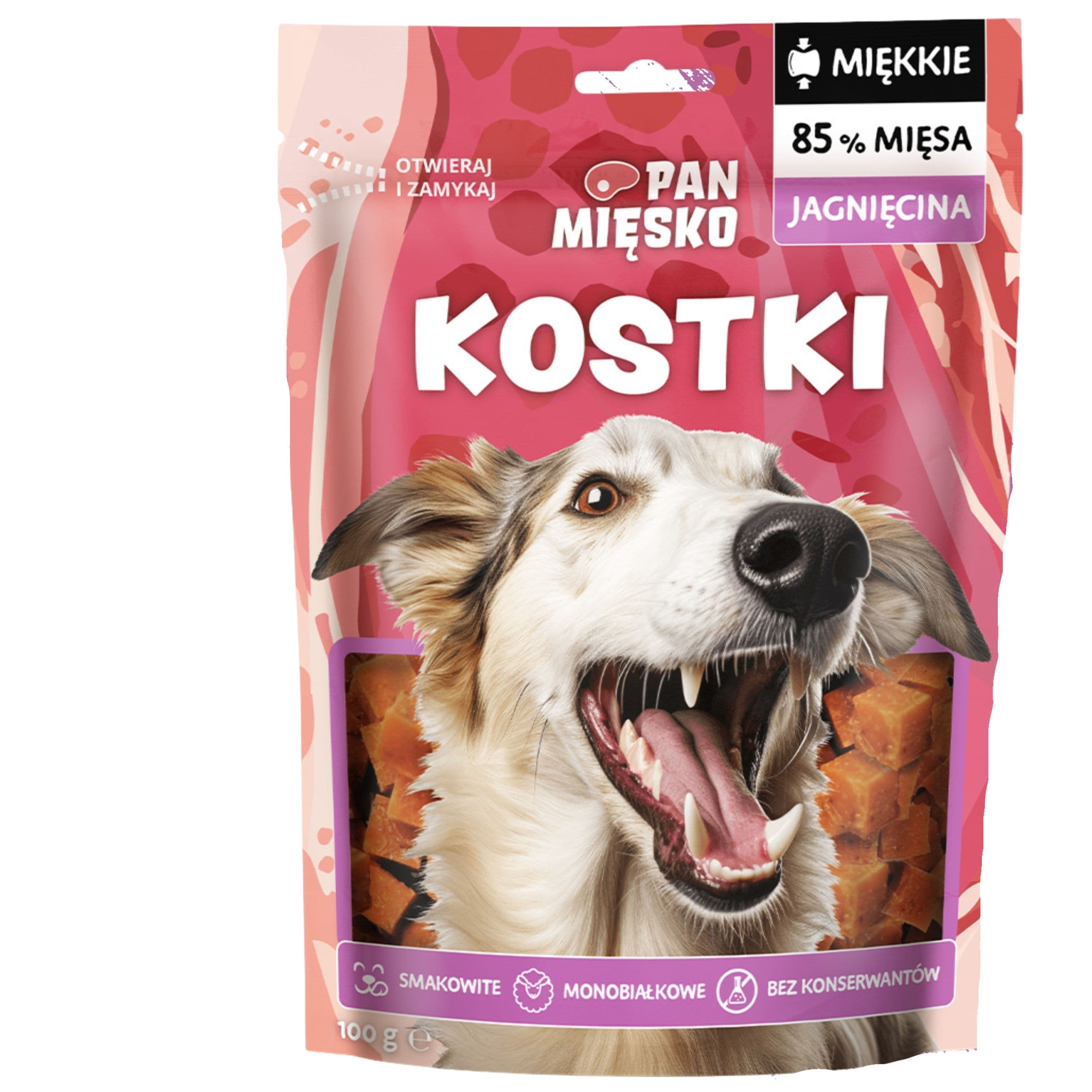 Przysmaki dla psa Pan Mięsko Kostki Jagnięcina 100g monobiałkowe smakołyki