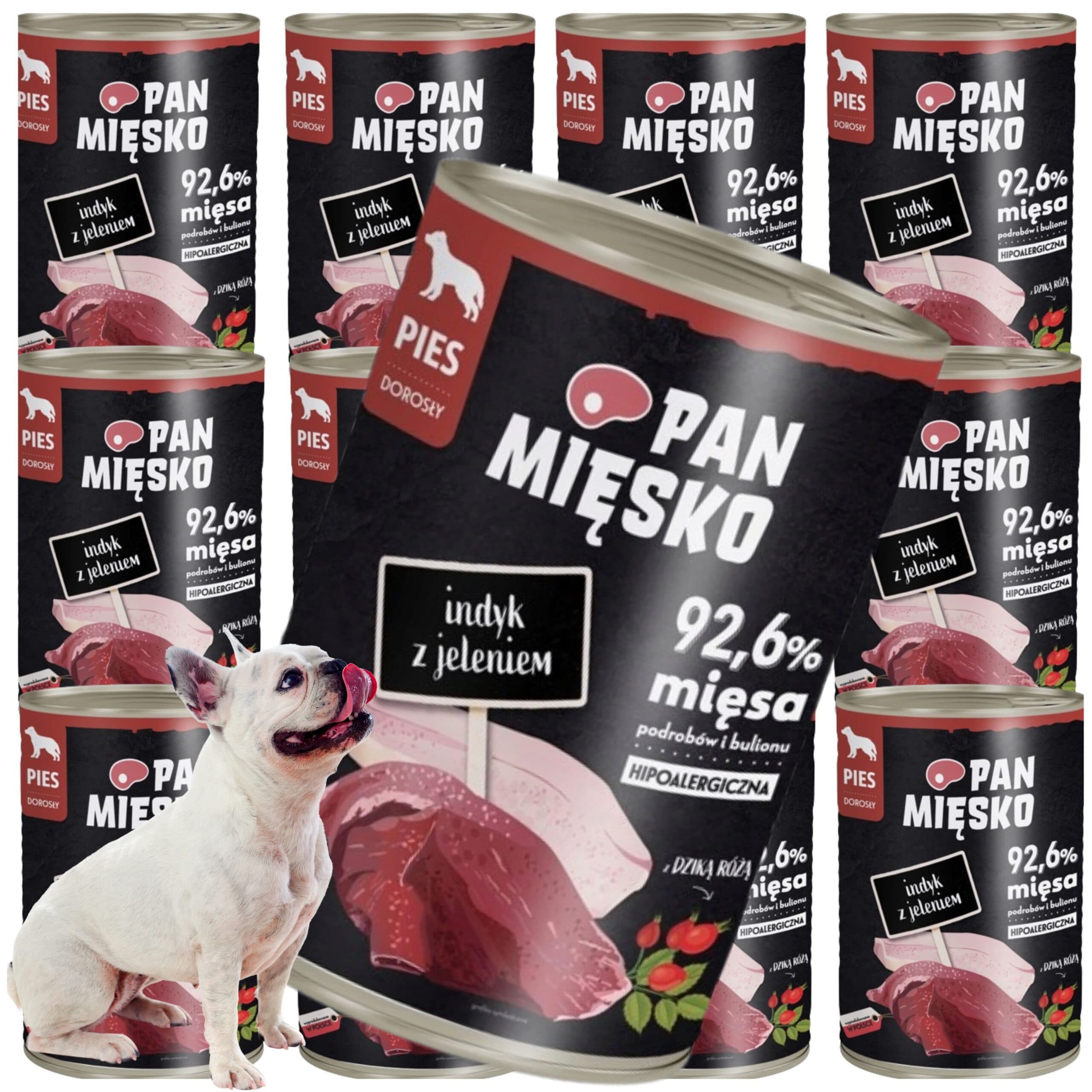 Mokra karma dla psa Indyk z jeleniem Pan Mięsko hipoalergiczna premium 400g